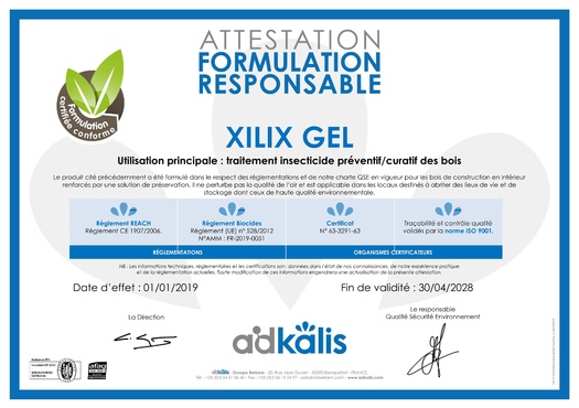 Сертификат безопасности и ответственности за состав XILIX® Gel - фото